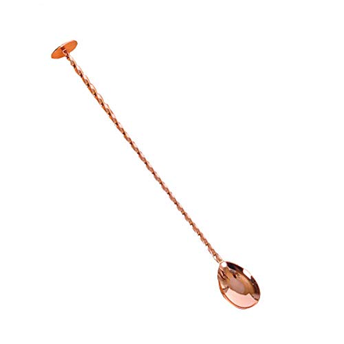 IOQSOF Barspoon: Perfect for Professional Bars or at Home Use â€“ Stainless Steel Barware Stirring Spoon with Muddler Top for Ice Cream, Coffee, Milkshakes, Juice, Tea, Drink, Rose Gold
