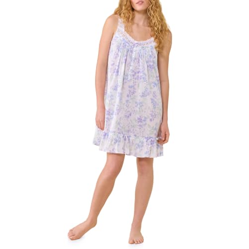 Image of Eileen West 100% Cotton Sleeveless 36 inch Short Nightgowns Chemise for Women