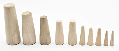 MARINE CITY Boat Tapered Conical Soft Wood Plugs- Set of 10, 7 Different