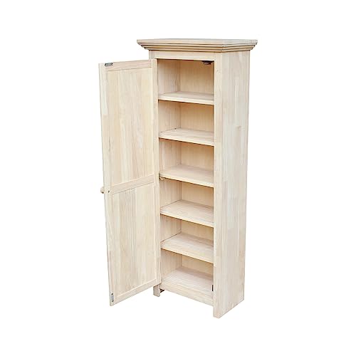 IC International Concepts, Storage Cabinet - 48" H, Solid Real Wood, Sturdy Parawood, DIY, Paint/Stain Ready, Unfinished