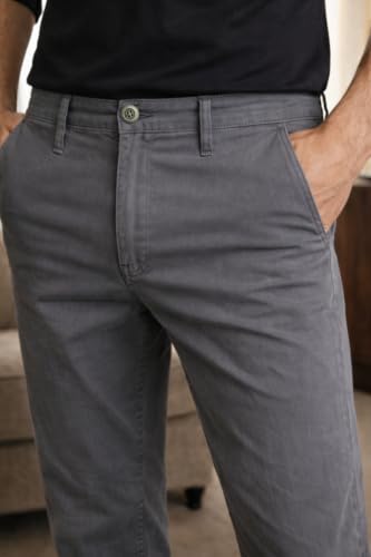 Image of Louis Philippe Men's Slim Fit 5 Pocket Made of Stretch Fabric Solid Casual Trouser