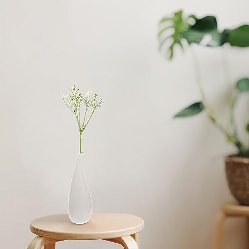 YARNOW Single Stem Vase Mini Ceramic Flower Vase: Decorative Mini Flower Bouquet Holder Desktop Ornament Dried Arrangement Decoration Shooting Props White - Image 4