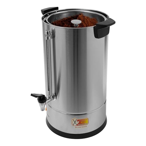 FXEIPOL Coffee Urn 15L/3.96 Gal 1500W Electric Coffee Maker Urn Stainless Steel Large Water Dispenser with Tray for Restaurants, Offices, Conference Rooms