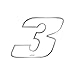 4R Quattroerre.it - 13043 - Numero Gara "3" Adesivo per Moto, Bianco, 10 x 13 cm