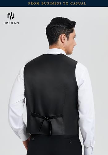 HISDERN V3-01 Men's 3PCS Formal Vest Set Slim Fit Jacquard Waistcoat with Paisley Floral Pattern for Wedding Prom Party3