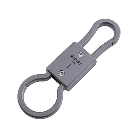 MecArmy CH22 Titanium Carabiner Keychain,Quick Release Titanium Carabiner Double Side,Solid Titanium Keychain Keyring Cover
