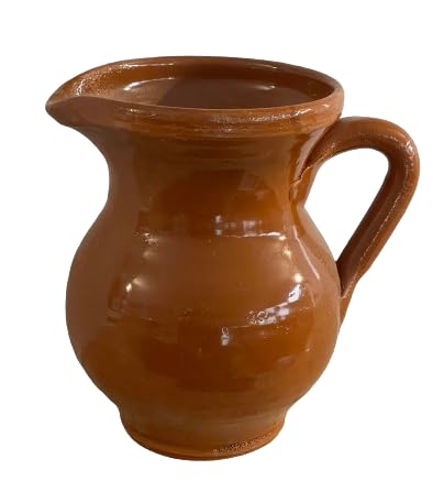 Pichet en céramique brillante de 25 cm, fabriqué à la main en pierre pour boissons, café, thé, soda