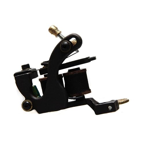 1 Pcs Of Coil Tattoo Machine 10 Wrap Tattoo Coils Cast Iron Frame For Liner Black