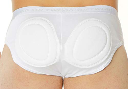 Super Padded Butt Brief (White, X-Large)