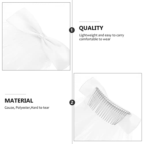 1pc Boy Girl Wedding Veil Bowknot Bridal Hair Accessory for Little Girls for Weddings Cosplay Parties and Theatrical Events3