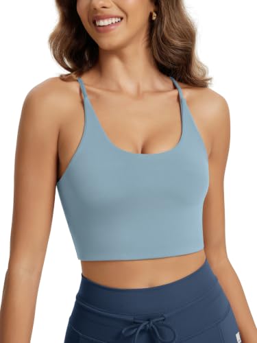 Image of ODODOS Halter Sports Bra for Women Non Padded Strappy Cropped Tops Workout Yoga Crop