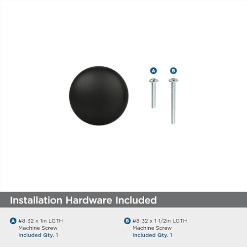 Image of Amerock 1-1 /4 inch Round Edona Matte Black Cabinet Knob