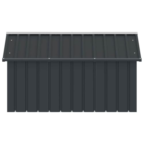 vidaXL Hundehütte Anthrazit 116,5x153x81,5cm Verzinkter Stahl Hundehaus Hütte