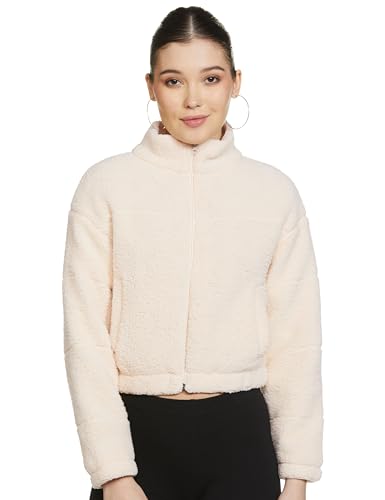 Image of Qube By Fort Collins Women's Women's Crop Fur Jacket - Trendy Winter Wear for a Chic Look