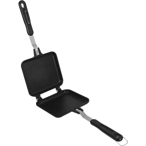 MOTHNUR キャンプ用サンドイッチスキレット 両面グリル対応 ガスコンロ適合 耐変形設計 多用途調理パン 家 アウトドア用 ステンレスハンド