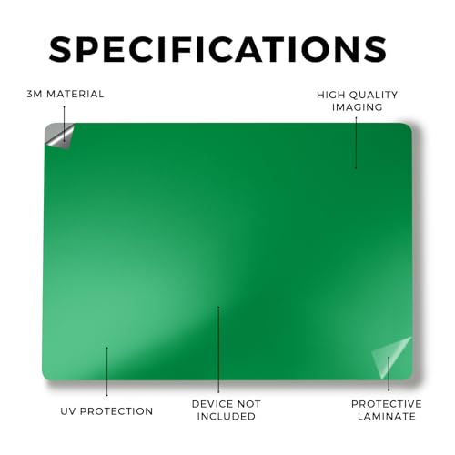 Image of Laptop Skin Compatible with Surface Laptop 7 15 inch (2024) - Solid Green - Premium 3M Vinyl Protective Wrap Decal Cover - Easy to Apply | Crafted in The USA by MightySkins