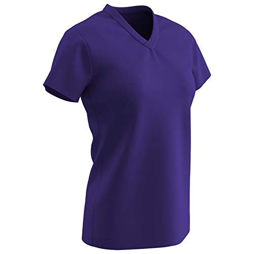 Camiseta para mujer morada Champro Star talla S con cuello en v cómoda
