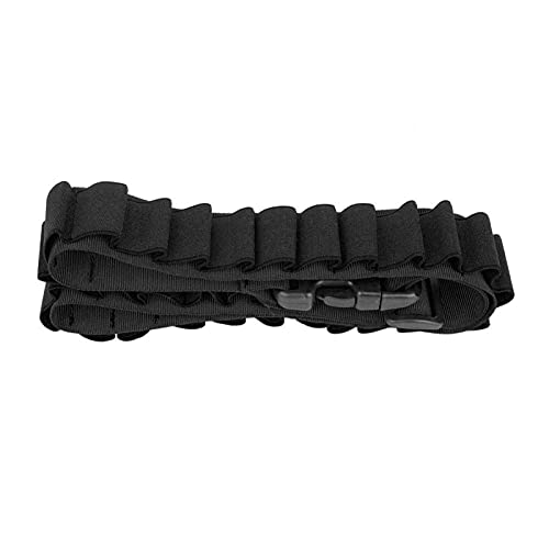 Genericer Ceinture de Coquille, Fusil de Chasse en Nylon, 29 Cartouches de munitions, Sac de Ceinture de Balle (Noir)