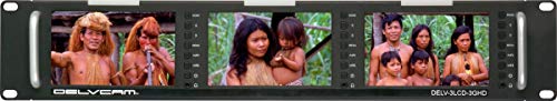 Image of Delvcam DELV-3LCD-3GHD 5-Inch Triple Rackmount 3G-SDI HDMI Video Monitor