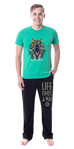 INTIMO Jurassic Park Mens' Movie Film Life Finds A Way Icon Sleep Pajama Set