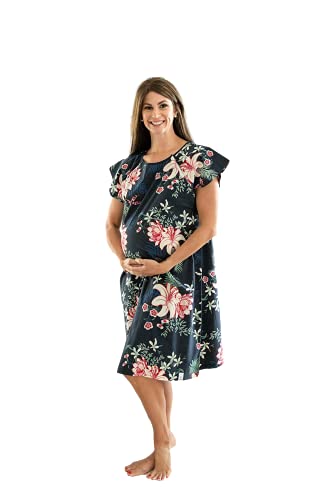 Image of Baby Be Mine Gownies - Labor & Delivery Maternity Hospital Gown Maternity, Hospital Bag Must Have, Best (S/M pre pregnancy 0-10, Elise)