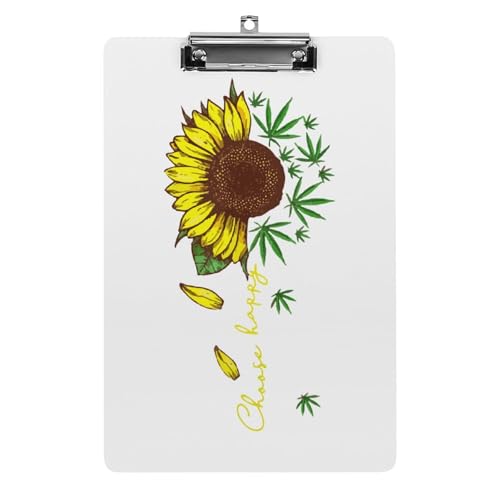 幸せ ひまわり 雑草 ヒッピー平和愛好家 会議パッド アクリル板 ワードパッド ライティングパッド プレートクランプ フォルダーボード 壁掛け 便利 文房具 クリップホルダ ルーズリーフバインダー フォルダ 書類ホルダー 用箋挟み A4 オフィス用品