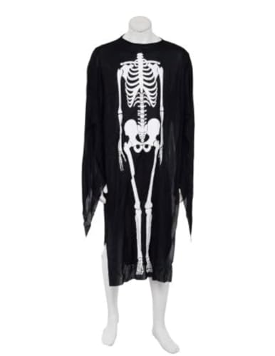 BookMyCostume Polyester Scary Ghost Bhoot Skeleton Halloween Costume Theme Party For Men | Males | Boys | Adults & Grown-up Kids, Black