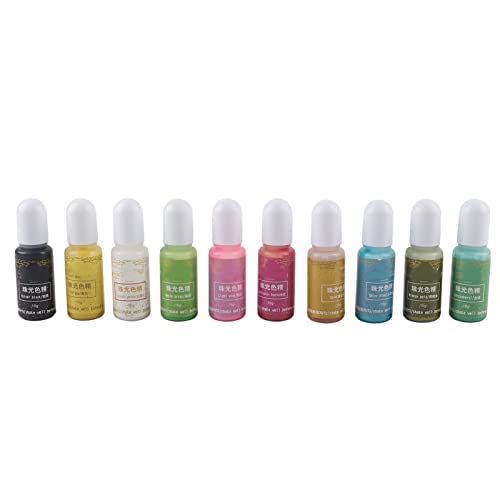 Respicefinem Resin Coloring Dye Set 10 Vibrant Colors 10g Pigment for DIY Crafts Jewelry Making Nail Art Safe Liquid Colorant (10 colors group A)