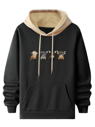 Image of TAGDO Men's Casual Woolen Cartoon Print Hoodie for Man | Sweatshirt for Man (2044)