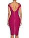 whoinshop Women's Rayon Sexy V Neck Bodycon Clubwear Party Bandage Dress Rose XS