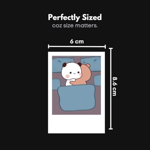 Image of Bubu Dudu Poster Teddy | Milk Mocha, Peach Goma, Plush Panda Mini Poster Kit (Set of 15) | Cute Couple Bubu Dudu Teddy Peach Goma Size (8 x 6 cm) Posters for Phone Accessories, Room Decoration (C 009)