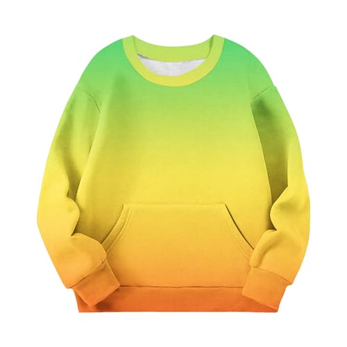 Girls Crewneck Sweatshirts Trendy Gradient Casual Hoodies Long Sleeve Oversized Pullover Fleece Preppy Clothes4