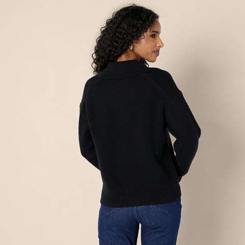 Image of Amazon Essentials Women's Regular-Fit Midweight Cotton Polo Pullover Sweater, Long Sleeve, V Neck, Collared