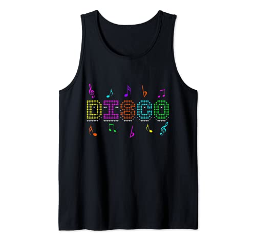 Disco Party Años 70 Años 80 Tema Baile Retro Música vintage Camiseta sin Mangas