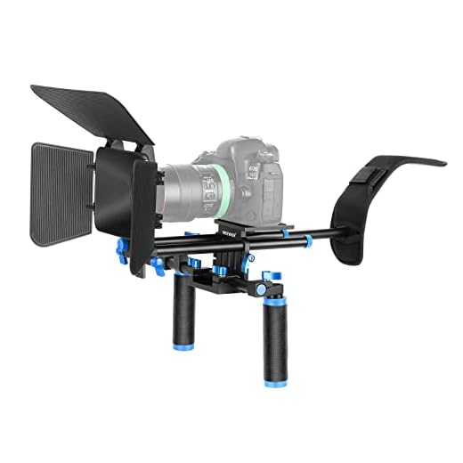 Neewer DSLR Movie Video Making Rig Set System Kit for Camcorder or DSLR Camera Such as Canon Nikon Sony Pentax Fujifilm Panasonic,Include:(1) Shoulder Mount+(1) 15mm Rail Rod System+(1) Matte Box