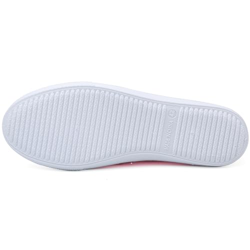 Image of Womens White Canvas Sneakers Lightweight Lace Up Fashion Comfortable Canvas Shoes Low Top Slip On Casual Tennis Walking Shoes Women Footwear