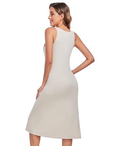 Image of MANCYFIT Full Slip for Women Under Dress Non-Cling Long Underdress | Wide straps, full length, anti-static layer, S-3XL, smooth modesty slip for sheer dresses