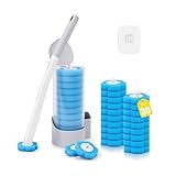 Escobilla para Inodoro Desechable, Juego De 30 Cepillo De Inodoro, con 30pcs Toilet Wand Refills, Ganchos y Caja De...