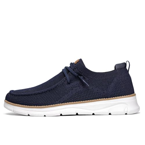 Image of Mens Slip-on Loafers Comfortable Boat Shoes Casual Walking Sneakers Mesh Business Oxfords Work Lightweight Soft Sole