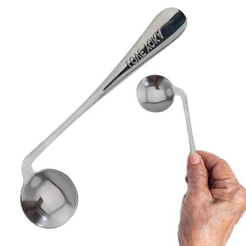 Générique Cuillère à Fourchette pour Personnes âgées - Cuillère Auto-alimentante incurvée Ustensile - Ustensile d'allaitement Auto-alimenté Pratique et sûr pour Les Personnes âgées et Les âgé