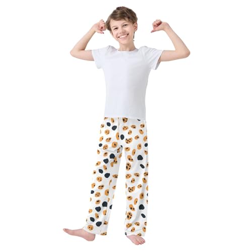 Boys' Pants Leopard Yellow Black Spots Long Bottoms Jogger Pants Elastic Waist Trousers with Pockets S-XL2