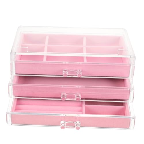 Gatuida Organizador de Escritorio Apilable de Acrílico Transparente con Caja Joyero Multifuncional para Maquillaje y Accesorios con Bandeja para Hogar y Oficina