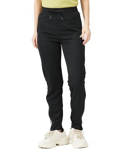 adidas [アディダス] スウェット パンツ セレーノ エアロレディ カット 3ストライプス スリムテーパードパンツ KOI87/IYR24 レディース ブラック/ホワイト(IS2142) M