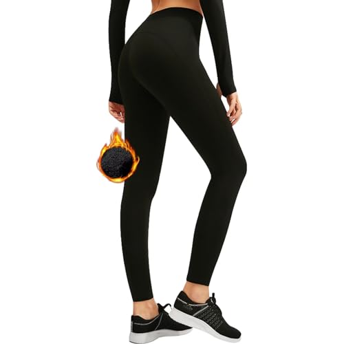 TERODACO Women's Fleece Lined Leggings 5022 Black L