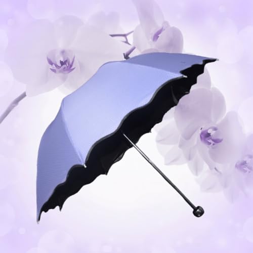 Image of KEKEMI 3 Fold Plain Pipine Umbrella for Men & Women