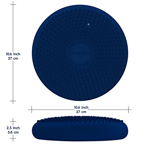 Image of BouncyBand Wiggle Seat, Blue, 10-Pack - Small 10.75 inch D x 2.5 inch H Wobble Cushion for Kids Aged 3-7 - Sensory Tool Promotes Active Learning & Improves Productivity - Includes Pump for Easy-Inflation