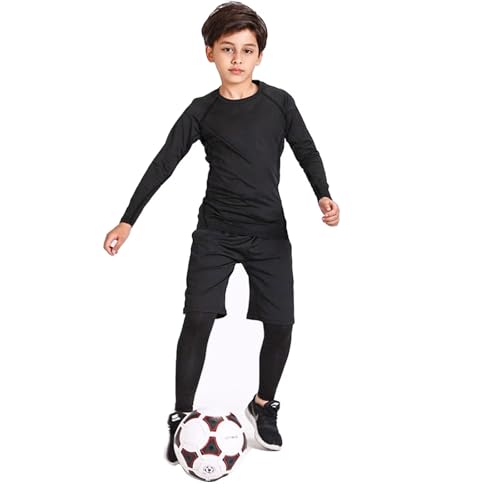 Gavena Kids Thermal Base Layer Set Boys Compression Sets Children Gym Sport Compression Suit for 6~13 Age