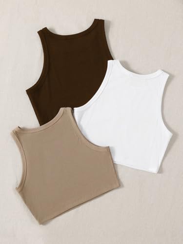 Image of Tops for Women Crop Top for Women's Tank Activewear Tee Sports Western Casual Cotton Camisole Pack of 3 Combo