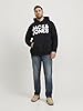 JACK&JONES PLUS Men's Jjecorp Logo Sweat Hood Play Noos Pls Sweatshirt, Black/Print:Play 5, XXXXXL #4