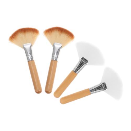 Healeved 4 Piezas cepillo de polvo de ventilador sombra pincel pinceis maquilhagem kit de maquillaje kit maquilhagem maquillaje para mujer cepillo para polvo maquillaje facial Salón nylon